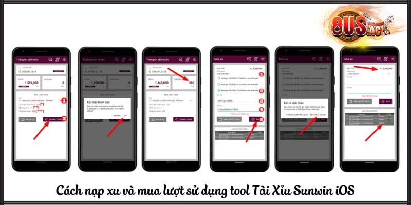 Cổng game 8US hướng dẫn cách mua lượt sử dụng tool Tài Xỉu Sunwin