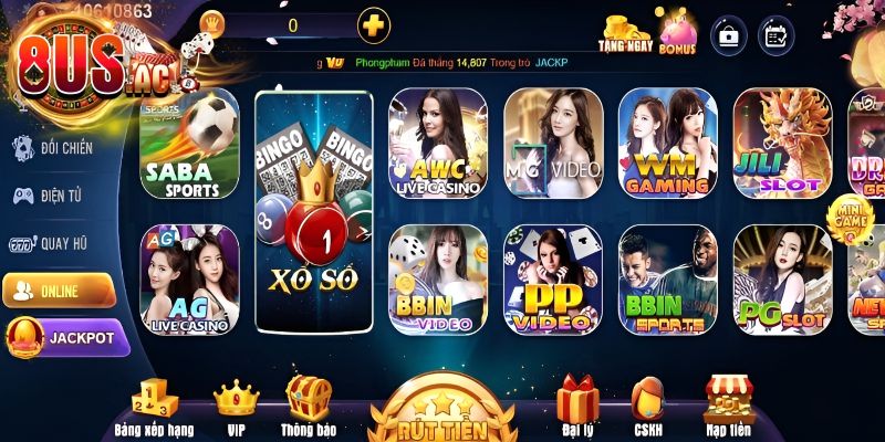 Truy cập cổng game 8us tham gia Xổ số vip