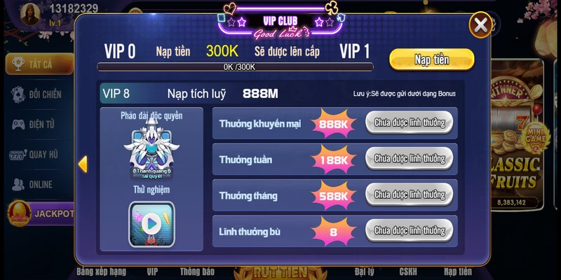 Thưởng theo tháng hấp dẫn dành cho VIP