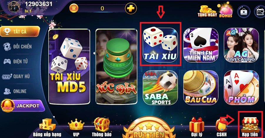 Hướng dẫn thao tác chơi game Tài Xỉu tại 8US